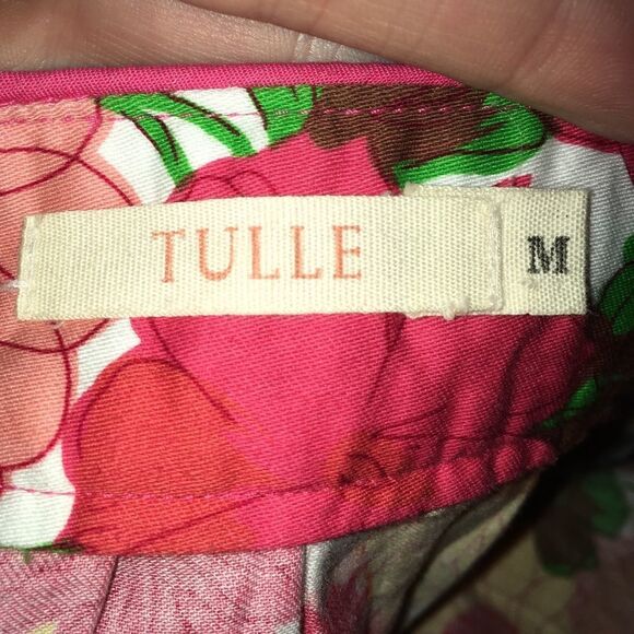 Tulle pink floral vintage inspired M skirt - Picture 2 of 3